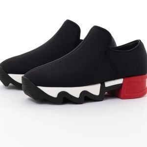 WES I Black Red Low Top Sneaker Women’s 36.5/US 6.5 Italy Made $215 Retail, NEW
